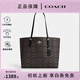 蔻馳（COACH）女士Mollie系列經(jīng)典老花單肩手提包大容量托特包送女生禮物 胡桃木色配黑色CV967IMXAQ 禮物