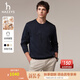 哈吉斯（HAZZYS）男裝 秋季大logo長(zhǎng)袖衣服休閑男上衣圓領(lǐng)衛(wèi)衣男ABTZE0CCF02 藏青色NV XL （180/100A 50）