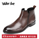 Walker Shop馬丁靴男【優(yōu)質(zhì)頭層牛皮】2025新款真皮商務(wù)英倫切爾西靴加絨短靴 咖色 40 （皮鞋碼）