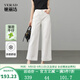 婭麗達八分闊腿牛仔褲女2025新款夏季薄款寬松顯瘦直筒白色女褲子 珍珠白(K0) 29