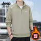 JEEP SPIRIT立領(lǐng)衛衣男秋冬季套頭拉鏈內搭打底衫2588 卡其色【加絨】 XL