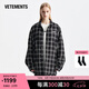 VETEMENTS春季2025新款長(zhǎng)袖格子襯衫情侶款中性風(fēng)寬松休閑外套 黑色 S