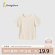 童泰（TONGTAI）嬰兒T恤夏莫代爾寶寶衣服男女童短袖休閑外出無痕上衣淺灰白90cm