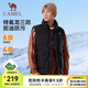 駱駝運(yùn)動(dòng)三防羽絨馬甲男立領(lǐng)防潑水內(nèi)搭保暖背心外套 J34CR08637，幻影黑 ，中性款 L