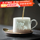 唐豐玲瓏瓷茶杯咖啡杯蝶帶勺羊脂玉白瓷馬克杯辦公室下午茶泡茶杯子 玲瓏瓷馬克杯-荷花