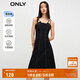 ONLY收腰氣質(zhì)休閑短裙牛仔吊帶連衣裙女|123342002 J1Z 黑色牛仔提花印花 M 165/84A