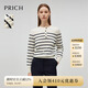 PRICH【可機(jī)洗羊毛】時尚條紋針織衫冬季新款寬松保暖毛衣女 39象牙白色 L 170