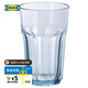 宜家（IKEA）POKAL博克爾加厚鋼化玻璃杯家用透明大容量耐熱果汁杯 淺藍(lán)色杯子350毫升
