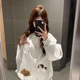 汐菡（XIHAN）潮流衛衣女款2025年最新款小個(gè)子秋裝秋季女外套韓版褂子寬松上衣 時(shí)尚潮流花灰色 均碼 （可聯(lián)系客服備注碼數）