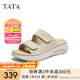 他她（TATA）2025夏商場同款百搭時尚女拖鞋新款CUA01BT5 杏色 38