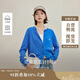 茵曼MIU系刺繡針織開衫2025秋季女裝新款百搭毛衣外套 亮藍(lán)色 M