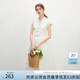 范思藍(lán)恩法式復(fù)古翻領(lǐng)短袖襯衫連衣裙女2025夏裝新款高腰A字裙子 白色 S