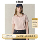 ELAND【經典公式】衣戀T恤女學院風polo領棉短袖上衣2025夏季新款 粉色(25)Pink S /160