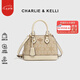 CHARLIE&KELLI CK品牌包包女包復(fù)古貝殼包女士2025新款手提單肩斜挎包七夕禮物 米白色【京倉配送 品牌禮袋】