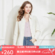 經(jīng)典故事（JANE STORY）簡約夾棉風(fēng)衣女秋冬2024新款時髦基礎(chǔ)款休閑氣質(zhì)高端棉衣夾克外套 米色 M
