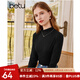 百圖betu女裝秋季新款衛(wèi)衣女士高彈力半高領(lǐng)修身長袖T恤2309T36 黑色 M