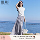 香影【仙女褲】灰色裙褲女垂感2025夏裝新款顯瘦寬松大褲腳闊腿褲 淺灰裙褲 M 160/84A/95-110斤