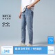 杰克·瓊斯（JACK&JONES）秋潮流紐扣腰頭水洗磨白做舊抓痕彈力修身牛仔長褲男225132135 E39中藍(lán)牛仔 常規(guī) 32 175 W32/L32