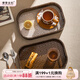 摩登主婦復古海棠花茶具茶盤(pán)茶杯水杯托盤(pán)家用客廳茶幾杯子點(diǎn)心盤(pán) PP仿木材質(zhì)托盤(pán)-透明+棕明