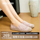 斯凱奇（Skechers）七夕禮物女鞋夏季漁夫鞋單鞋新中式蕾絲平底鞋淺口一腳蹬鞋113025
