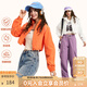KAMA卡瑪戶(hù)外短款外套女登山服新款防曬衣辣妹風(fēng)棒球服小個(gè)子潮流上衣 橙色（春秋款） S