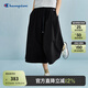 Champion冠軍休閑闊腿褲女2025春季新款丹寧工裝長(zhǎng)褲a字寬松裙褲 黑色 M