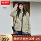 坦博爾羽絨服女短款翻領(lǐng)韓版寬松女士燈芯絨外套TD236266 奶茶棕 170 