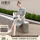絲柏舍中長(cháng)款連衣裙2025春夏新款女裝開(kāi)叉收腰顯瘦襯衫裙