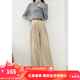 梵希蔓卡其色休閑寬松純棉休閑褲女2025年春季新款高腰顯瘦闊腿褲 M5720 卡其色 S
