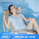 Schiesser舒雅女50S莫代爾3A抑菌短袖短褲七分褲三件套家居服套裝E0/21131H 淺藍7802 L