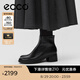 愛步（ECCO）靴子女 女鞋冬季牛皮短靴粗跟保暖女靴 雕塑222413 黑色22241301001 36 （尺碼偏小，建議拍大一碼）