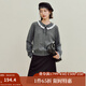 茵曼2025秋冬女裝新款絨感花邊系帶開(kāi)衫毛衣簡(jiǎn)約通勤長(cháng)袖針織外套 貴族灰 S