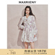 MAXRIENY【主題紀念款】浪漫復古感花苞蝴蝶結系帶連衣裙 粉花 M 02/36