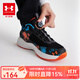 UNDER ARMOUR【商場(chǎng)同款】男女兒童運動(dòng)鞋新款休閑百搭旋鈕大童籃球鞋-5 黑/橙 39