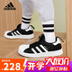 阿迪達斯（adidas）童鞋三葉草兒童春秋款男女嬰童軟底貝殼頭運動鞋GX3233黑色