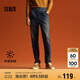 森馬牛仔褲男加絨保暖長褲冬復(fù)古肌理感寬松錐形109724124107