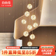 自由亮別墅loft復式旋轉(zhuǎn)樓梯吊燈挑空2025新款中山燈具自建房樓梯長吊燈 9頭/滿天星/琥珀燈罩/三色光