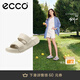 愛步（ECCO）拖鞋女外穿居家兩用 倪妮同款軟底泡芙鞋一字涼拖 科摩206663 HL 石灰色20666301378 37 （偏小，建議選大一碼）