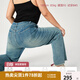 獨(dú)束大碼女裝雙版型【束型褲】新復(fù)古回潮顯瘦牛仔褲秋新款遮肉褲子 B版 XL (尺碼：3)