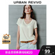 UR2025秋季新款女裝氣質(zhì)簡(jiǎn)約肌理感純色V領(lǐng)T恤UWM450162