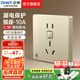正泰（CHNT）漏電保護插座 大功率電器家用五孔插座86型暗裝開關插座面板 五孔10A 金