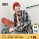 森馬（Semir）牛仔外套男美式復(fù)古格紋襯衫式夾克2025春上衣小寬松109125108114