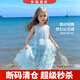 圖圖小象兒童公主裙女童2025新款中大童甜美背心裙女童生日禮服寶寶蓬蓬裙 藍色 130 身高約130cm