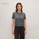 OVV【黃金羊毛】2025秋冬新款女裝彩色紐扣短袖針織開(kāi)衫 深空灰 L