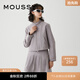 moussy 女裝新品美式復(fù)古機車風(fēng)短款夾克外套女028GAZ30-6060 160灰色 M 00002/M