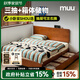 MUU實(shí)木箱體床主臥床無床頭榻榻米落地床中古風(fēng)小戶型雙人儲物床 麥田箱體床 1500mm*2000mm