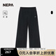 NEPA耐葩2024年春夏新品戶(hù)外女士褲子涼爽彈力休閑闊腿褲7K46323 黑色C01 170 75A（075）