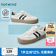 熱風(fēng)（Hotwind）德訓(xùn)鞋男鞋2025年春季新款男士時尚復(fù)古休閑平底鞋拼色百搭板鞋男 88米黑 40 250mm