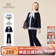 英氏（YEEHOO）女童套裝兒童外套褲子兩件套秋季學(xué)院風(fēng)休閑中大童裝洋氣秋裝新款 海軍淑女領(lǐng)結-深藍 120