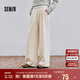 森馬（Semir）寬松打褶仿呢闊腿褲垂感2025慵懶糯米褲休閑褲女冬季109725127010